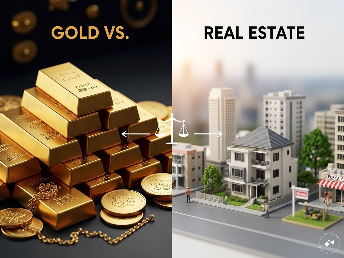 Gold vs Real Estate | தங்கம் vs ரியல் எஸ்டேட்.. எது சிறந்தது? எதில் அதிக வருமானம் கிடைக்கும்? | வணிகம் போட்டோகேலரி - News18 தமிழ்