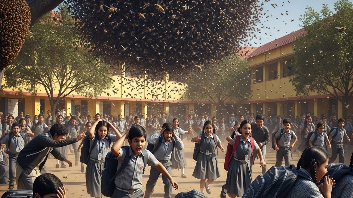 பள்ளி மாணவர்களை விரட்டி கொட்டிய தேனீக்கள்.. மருத்துவமனையில் சிகிச்சை!