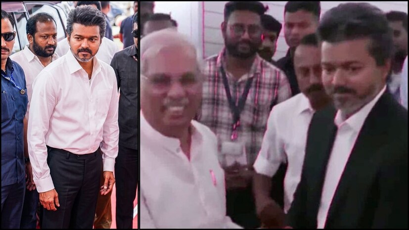 தமிழ்நாட்டின் முதலமைச்சராக தவெக தலைவர் விஜய் இன்று காலை 10 மணிக்கு பதவி ஏற்றுள்ளார். சென்னை நேரு உள்விளையாட்டு அரங்கில் இதற்கான ஏற்பாடுகள் செய்யப்பட்ட நிலையில், விஜய் முதலமைச்சராக பதவியேற்றார்.