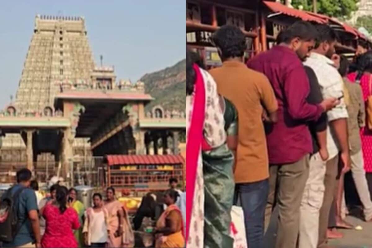 திருவண்ணாமலையில் குவிந்த பக்தர்கள்.. தரிசனத்திற்கு நீண்ட நேரம் காத்திருக்கும் நிலை
