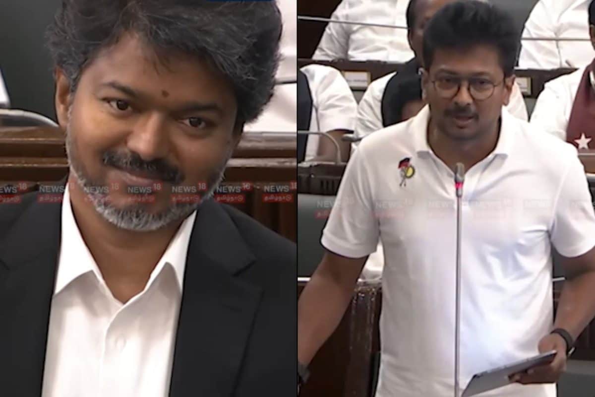 முதலமைச்சரும் நானும் ஒரு காலேஜ், ஆனால்.. உதயநிதி பேச்சை கேட்டு சிரித்த முதல்வர் விஜய்