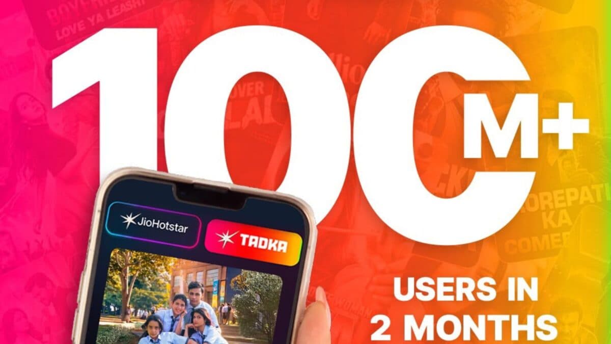 100 மில்லியன் யூசர்களை பெற்றது ஜியோ ஹாட்ஸ்டாரின் TADKA.. டிஜிட்டல் ஸ்ட்ரீமிங்கில் புதிய புரட்சி
