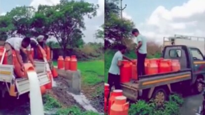 பாலை ரோட்டில் கொட்டிய வியாபாரிகள்