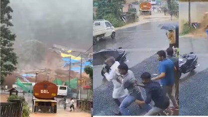 நிலச்சரிவின்போது பதிவான காட்சிகள்