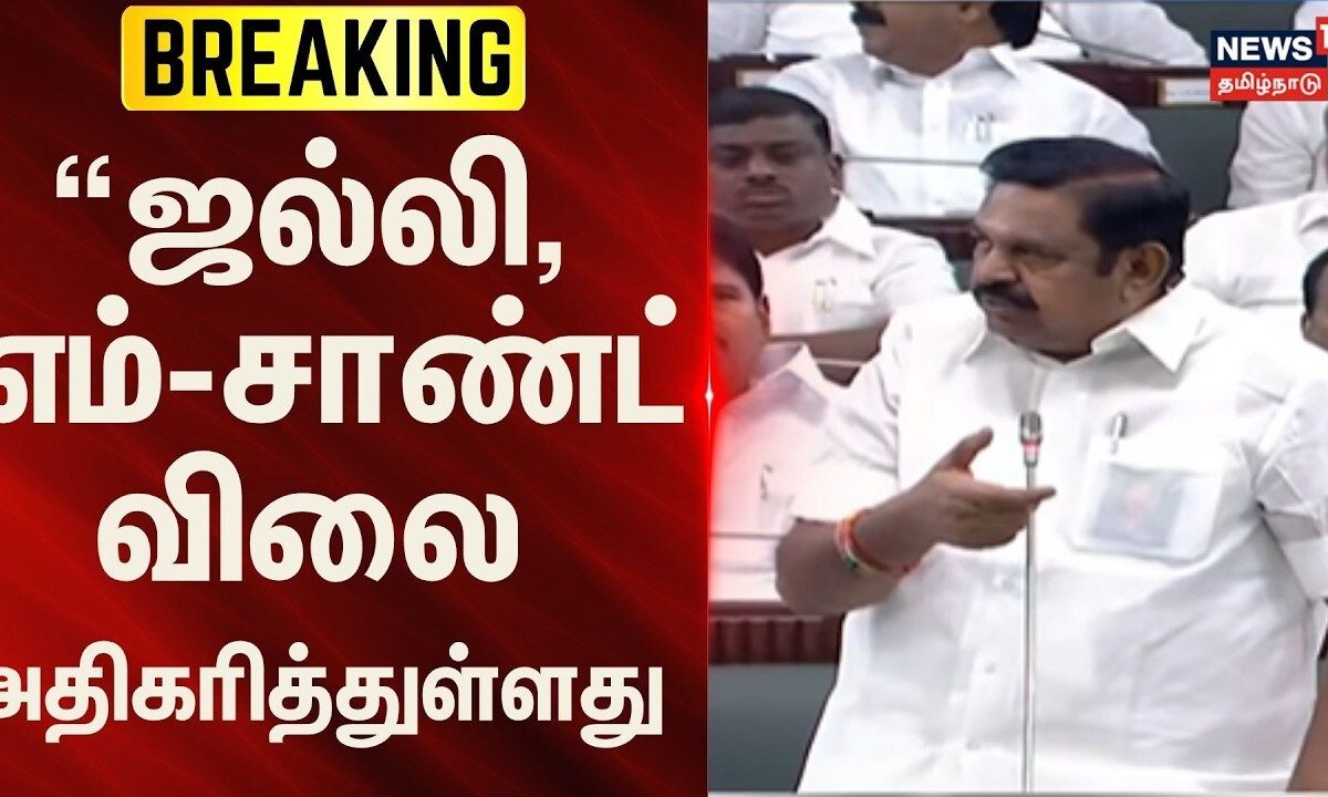 TN Assembly | EPS | AIADMK | ஜல்லி, எம்-சாண்ட் விலை அதிகரித்துள்ளது - ஈபிஎஸ் | News18Tamilnadu