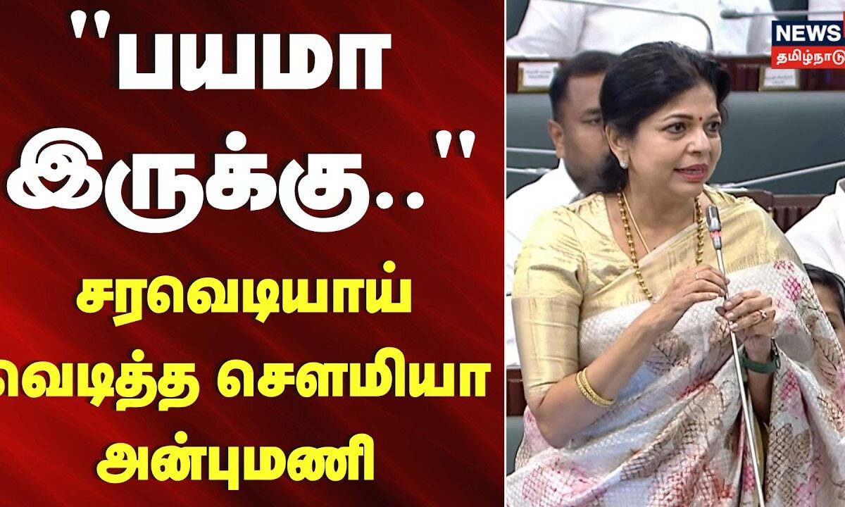 TN Assembly | "பயமா இருக்கு.." - சரவெடியாய் வெடித்த சௌமியா அன்புமணி | Sowmiya Anbumani speech