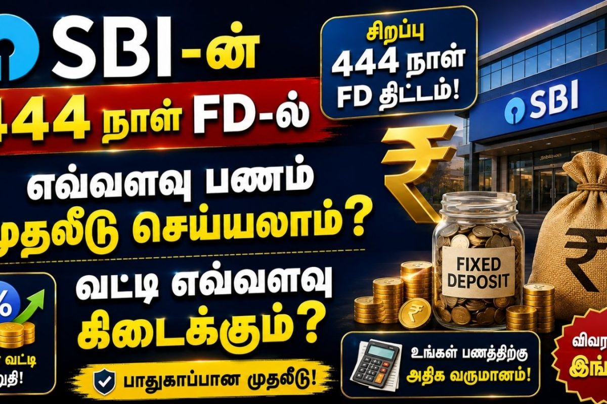 SBI FD | எஸ்பிஐ-ன் 444 நாள் FD-ல் எவ்வளவு பணம் முதலீடு செய்யலாம்? வட்டி எவ்வளவு கிடைக்கும்?