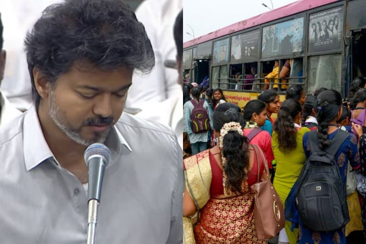 மகளிருக்கு குட்நியூஸ்.. மாநிலம் முழுவதும் கட்டணமில்லா பேருந்து பயணம்.. முதலமைச்சர் விஜய் அதிரடி அறிவிப்பு