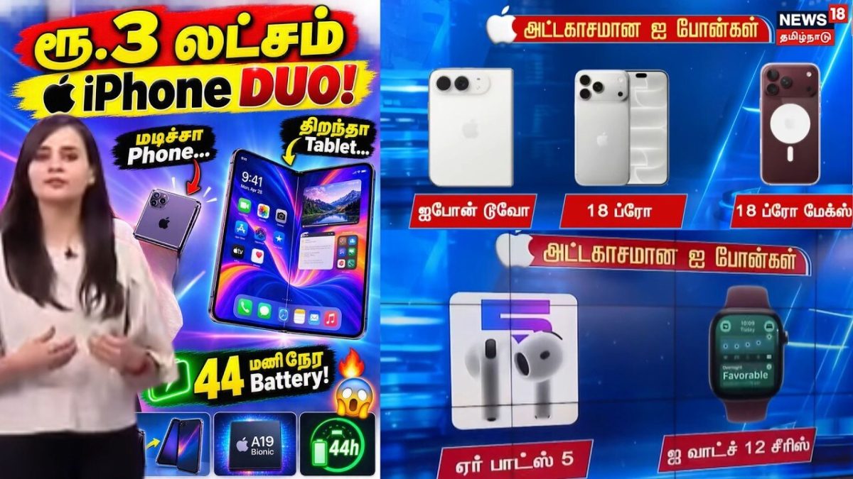 ரூ.3 லட்சம் iPhone DUO! மடிச்சா Phone... திறந்தா Tablet... 44 மணி நேர Battery! 🔥😱