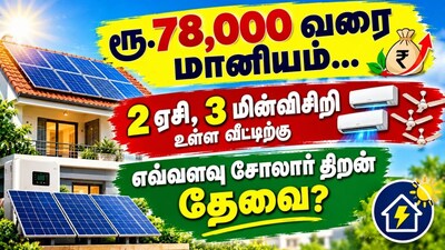 Solar Panel: How much capacity for a house with 2 ACs, 3 fans? Up to Rs. 78,000 subsidy!