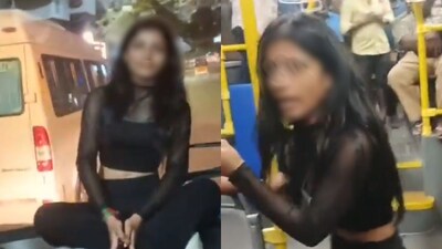 ரகளையில் ஈடுபட்ட பெண்