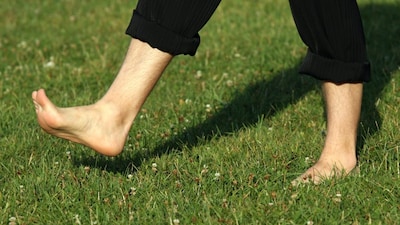 walking barefoot