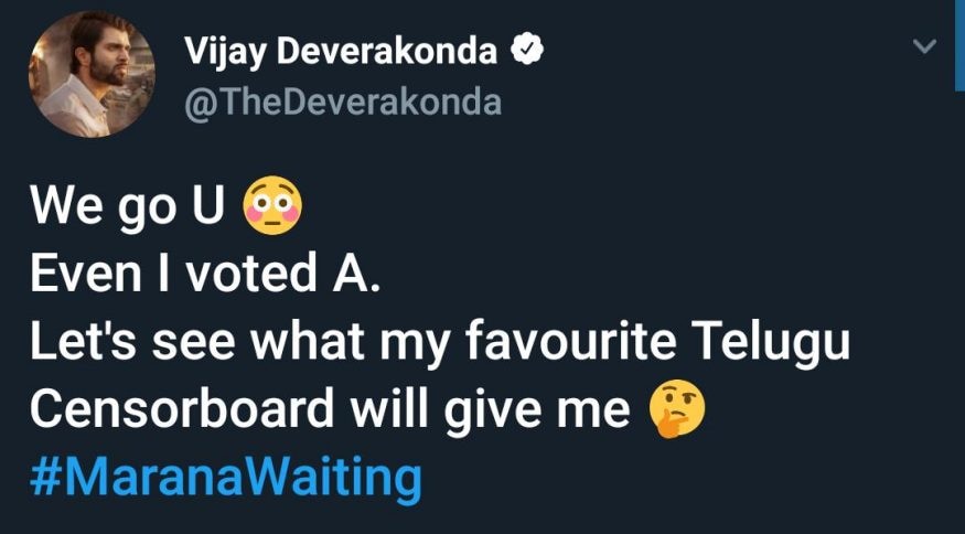 సెన్సార్ బోర్డ్తో సరసం ఆడుతున్న విజయ్ దేవరకొండ.. vijay devarakonda teasing telugu censor board..