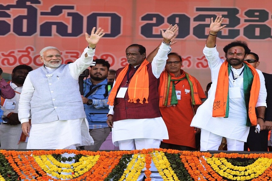 మహబూబ్నగర్ ఎన్నికల ప్రచారంలో ప్రధాని మోదీ, బీజేపీ రాష్ట్ర అధ్యక్షుడు లక్ష్మణ్, కిషన్ రెడ్డి