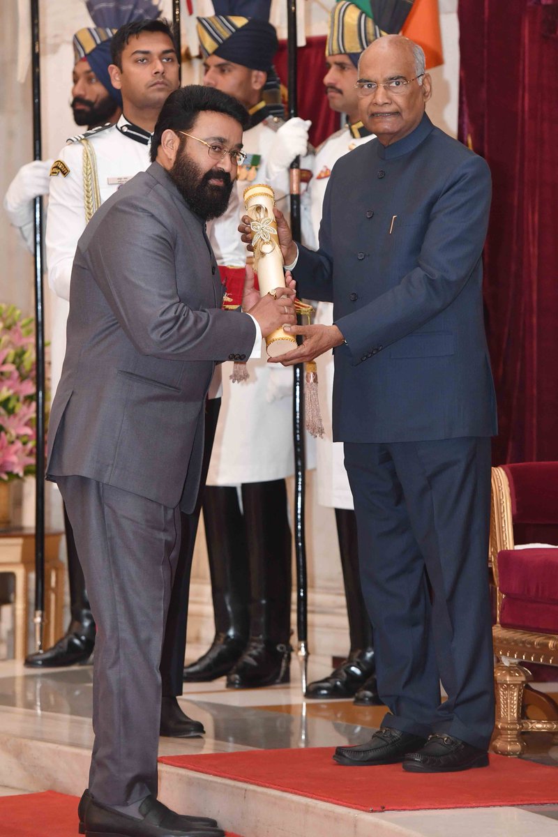 Mohan Lal Received Padma Bhushan Award From President of India Ramnath kovind News18
