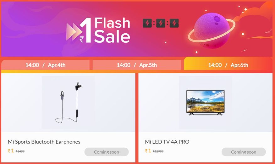 MFF 2019, Mi Fan Festival, mi fan festival 2019, MFF 2019, Mi LED TV 4A PRO 32 for just Rs.1, one rupee sale, Xiaomi Mi Fan Festival 2019, Xiaomi Mi Fan Festival offers, Xiaomi Mi Fan Festival deals, Mi Sports Bluetooth earphones, Xiaomi Mi Fan Festival flash sale, Mi LED TV 4A PRO 32, ఎంఐ ఫ్యాన్ ఫెస్టివల్, ఎంఐ ఫ్యాన్ ఫెస్టివల్ సేల్, షావోమీ ఆఫర్స్, ఎంఐ ఎల్ఈడీ టీవీ, ఎంఐ స్పోర్ట్స్ బ్లూటూత్ ఇయర్ఫోన్స్