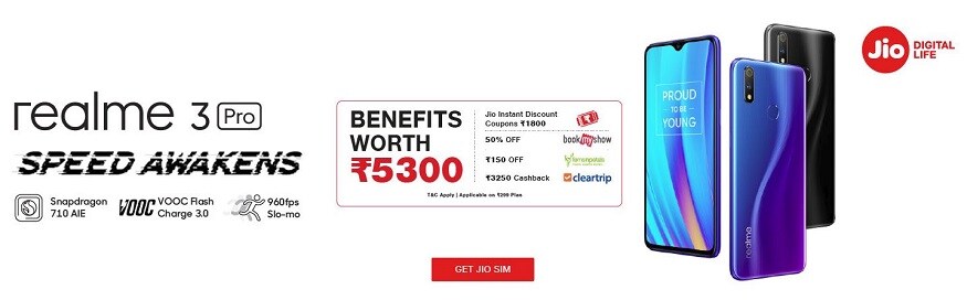 Reliance Jio offers, Realme Youth Plan, Realme Youth Plan offers, Realme Youth offers, Realme smartphone, Reliance Jio data offers, Reliance Jio plans, Realme 3 pro, realme c2, realme 3, రిలయెన్స్ జియో ఆఫర్స్, రియల్మీ యూత్ ప్లాన్, రియల్మీ యూత్ ప్లాన్ ఆఫర్స్, రియల్మీ యూత్ ఆఫర్స్, రియల్మీ స్మార్ట్ఫోన్, రిలయెన్స్ జియో డేటా ఆఫర్స్, రిలయెన్స్ జియో ప్లాన్స్, రియల్మీ 3 ప్రో, రియల్మీ సీ2, రియల్మీ 3