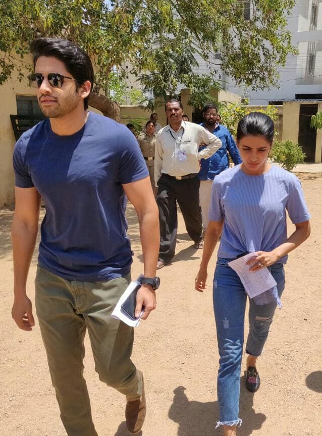 Akkineni Naga Chaitanya,Samantha cast their vote in telangana loksabha Election polls