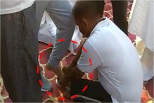 Video : ప్రభుత్వ ఉద్యోగితో షూ లేస్ కట్టించుకున్నాడు... యూపీ మంత్రి నిర్వాకం