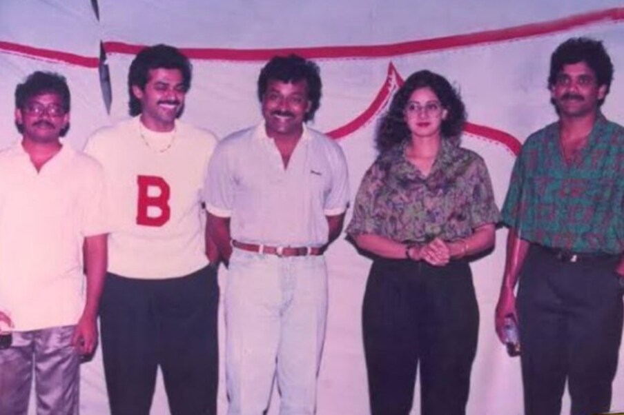  చిరంజీవి, వెంకటేష్, శ్రీదేవి, రామ్ గోపాల్ వర్మలతో నాగార్జున Photo : Twitter