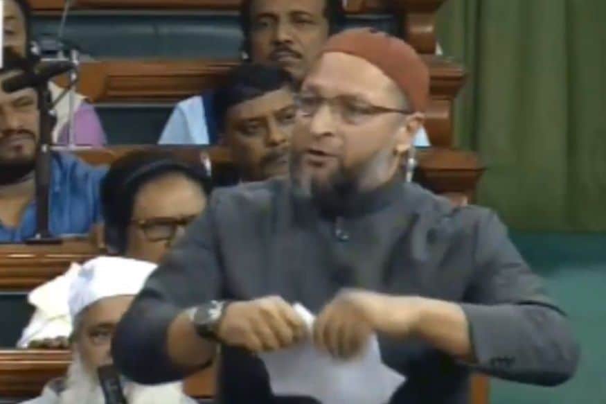 asaduddin,asaduddin owaisi,asaduddin owaisi on citizenship amendment bill,పౌరసత్వ సవరణ బిల్లు,లోక్సభలో పేపర్లు చించేసిన అసదుద్దీన్ ఒవైసీ,