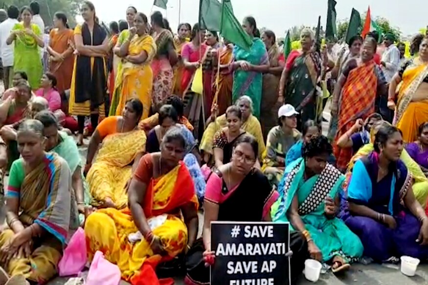 Tension in Amaravati as farmers block Chinakakani Highway