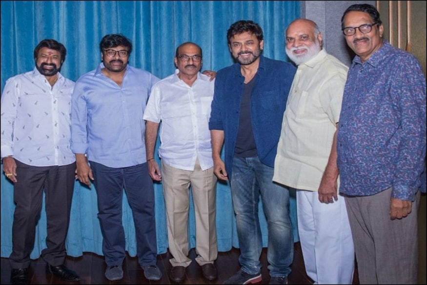 చిరు, బాలయ్య,వెంకీలతో రాఘవేంద్రరావు, కోదండరామిరెడ్డి అశ్వనీదత్ (File/Photo)