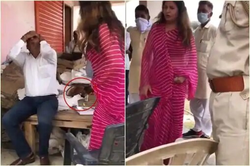 ఉద్యోగిని కొడుతున్న సొనాలి ఫొగట్