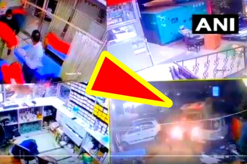 ట్రక్కుతో ఆస్పత్రిని 8 సార్లు ఢీ... 15 వాహనాలు ధ్వంసం... వీడియో (image credit - twitter - ANI)