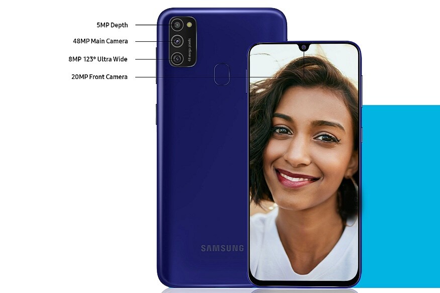  Samsung Galaxy M21: సాంసంగ్ గెలాక్సీ ఎం21 స్మార్ట్‌ఫోన్‌లో రియర్ కెమెరా 48+8+5 మెగాపిక్సెల్ కాగా, ఫ్రంట్ కెమెరా 20 మెగాపిక్సెల్ ఉన్నాయి. ఆపరేటింగ్ సిస్టమ్ ఆండ్రాయిడ్ 10+వన్ యూఐ 2.0. మిడ్‌నైట్ బ్లూ, రేవెన్ బ్లాక్ కలర్స్‌లో లభిస్తుంది. 4జీబీ+64జీబీ వేరియంట్ ధర రూ.13,999 కాగా, 6జీబీ+128జీబీ వేరియంట్ ధర రూ.15,999.
