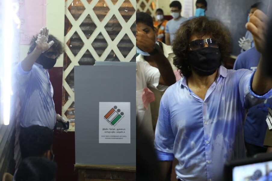  తమిళనాడు అసెంబ్లీ ఎన్నికల్లో ఓటు హక్కు వినియోగించుకున్న చియాన్ విక్రమ్ (Twitter/Photo)