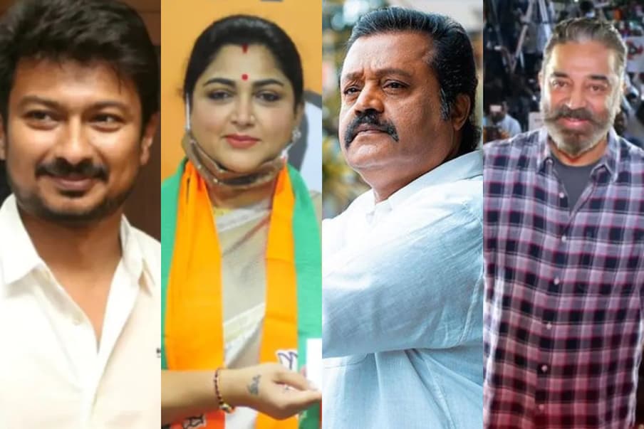  Political Actors: 5 రాష్ట్రాల ఎన్నికల ఫలితాలు వచ్చేసాయి. ఐతే ఈ ఎన్నికల్లో పలువురు సినీ నటులు తమ అదృష్టాన్ని పరీక్షించుకున్నారు. తమిళనాడు, కేరళ, పశ్చిమ బెంగాల్‌లో ఎన్నికల బరిలో నిలిచి రాజకీయాలు చేశారు. ఈ ఎన్నికల్లో ఉదయనిధి స్టాలిన్ తప్ప.. పోటీ చేసిన మిగతా తారలు ఎవరు గెలవలేకపోయారు. మొత్తంగా ఎన్నికల్లో ఎలాంటి ప్రభావం చూపారు? అసలు ఎవరు ఎవరు గెలిచారు? ఎవరు ఓడిపోయారు?.. మొత్తంగా సినీ ఇండస్ట్రీ నుంచి పాలిటిక్స్‌లో అదృష్టం పరీక్షించుకున్న నటీనటుల విషయానికొస్తే.. (File/Photos)