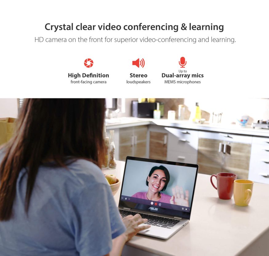  6. ఏసుస్ క్రోమ్‌బుక్ సీ214, సీ223 ల్యాప్‌టాప్స్‌లో 11.6 అంగుళాల ఎల్‌ఈడీ డిస్‌ప్లే ఉంది. ఏసుస్ క్రోమ్‌బుక్ సీ423 మోడల్‌లో 14 అంగుళాల ఎల్ఈడీ టచ్‌స్క్రీన్ డిస్‌ప్లే ఉంది. క్రోమ్‌బుక్ సీ523 మోడల్‌లో 15.6 అంగుళాల ఫుల్ హెచ్‌డీ ఎల్‌ఈడీ డిస్‌ప్లే ఉంది. (image: Asus India)