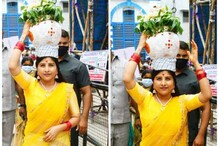 Singer Mangli: బోనమెత్తిన సింగర్ మంగ్లీ.. సికింద్రాబాద్ మహంకాళి ఆలయంలో సందడి