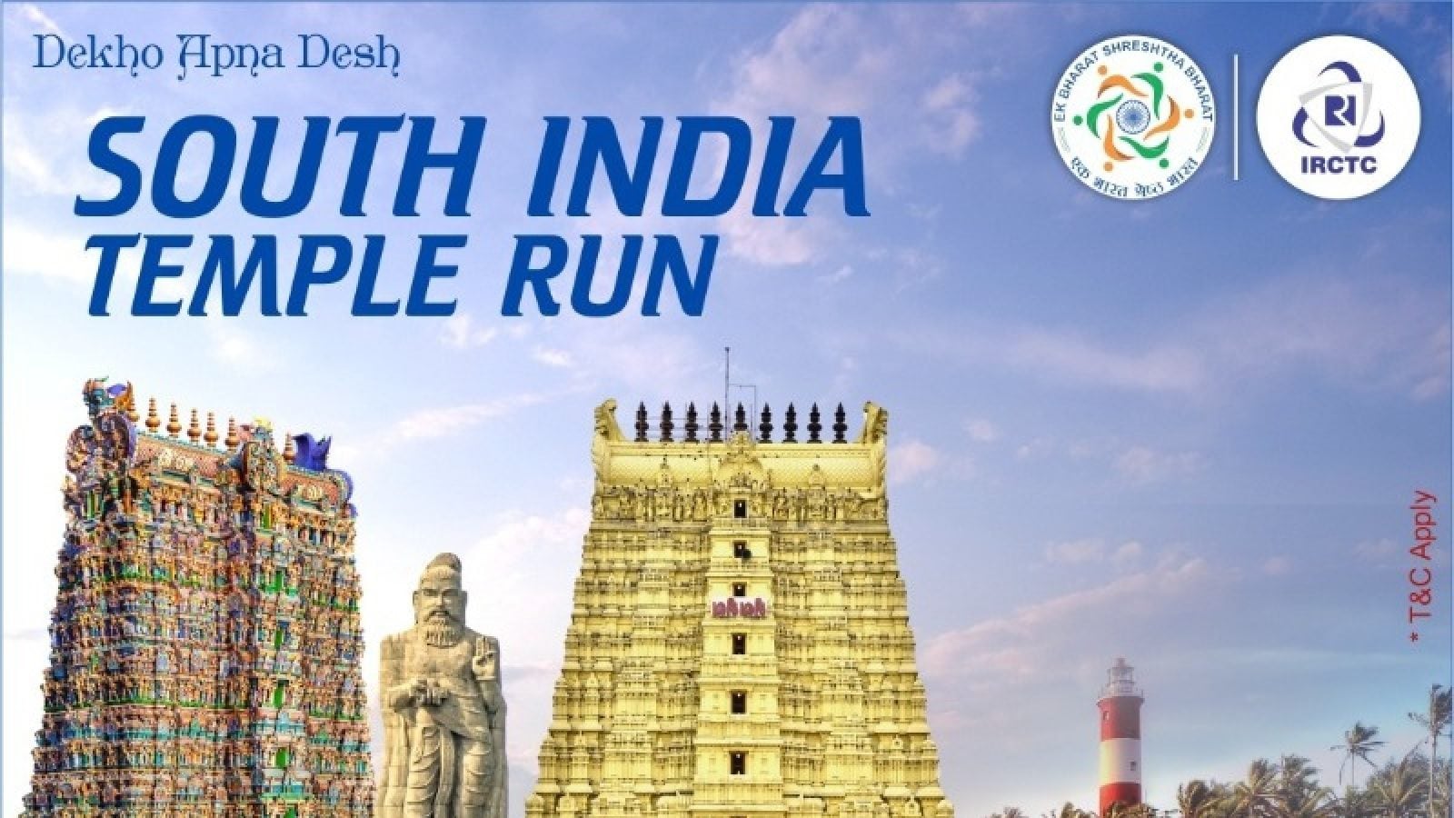 IRCTC tourism announced South India Temple Run tour package from