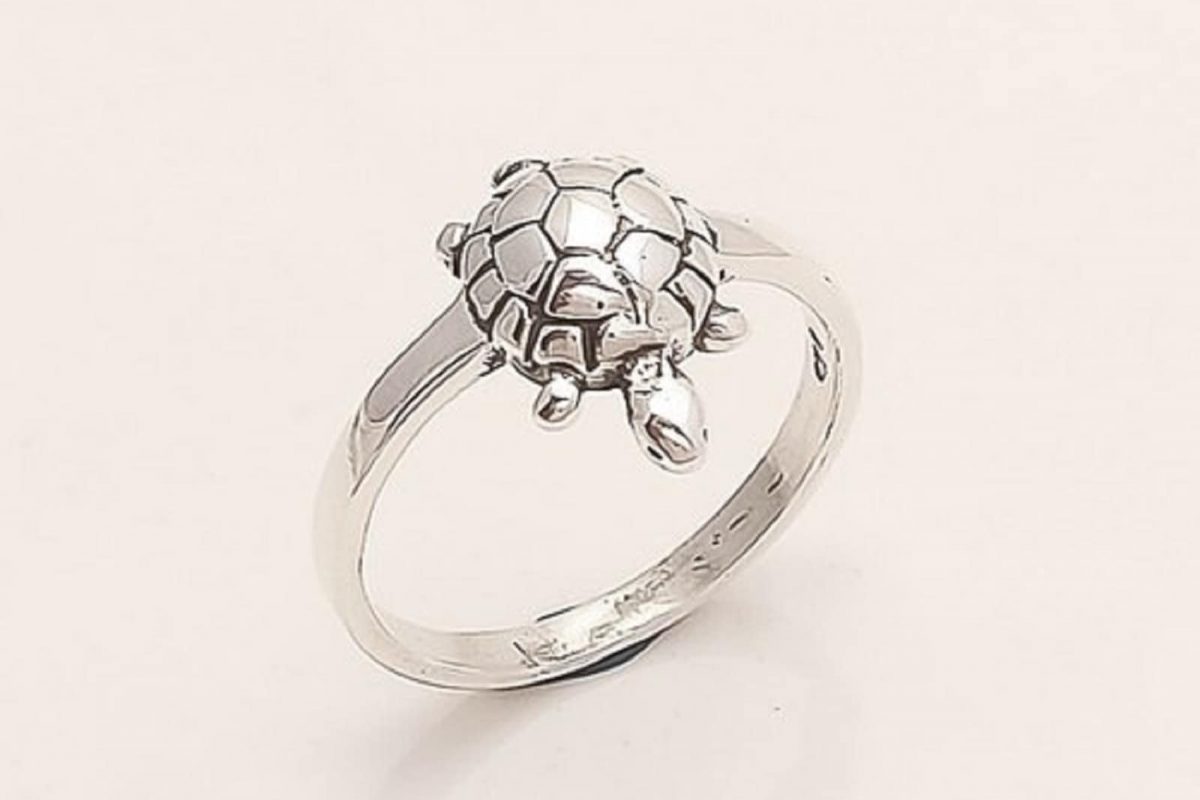 Sterling Silver Tortoise Ring | Exotic India Art