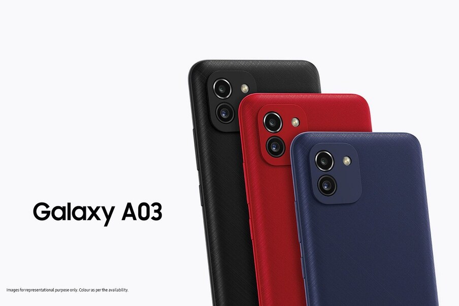  Samsung Galaxy A03: సాంసంగ్ గెలాక్సీ ఏ03 రెండు వేరియంట్లలో లభిస్తోంది. రిలీజ్ నాటి ధరలు చూస్తే 3జీబీ ర్యామ్ + 32జీబీ స్టోరేజ్ వేరియంట్ ధర రూ.10,499 కాగా, 4జీబీ ర్యామ్ + 64జీబీ స్టోరేజ్ వేరియంట్ ధర రూ.11,999. ధర తగ్గించిన తర్వాత 3జీబీ+32జీబీ వేరియంట్‌ను రూ.9,514 ధరకు, 4జీబీ+64జీబీ వేరియంట్‌ను రూ.11,014 ధరకు సొంతం చేసుకోవచ్చు. (image: Samsung India)