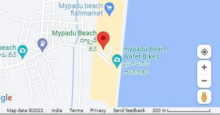 Nellore Mypadu Beach Map