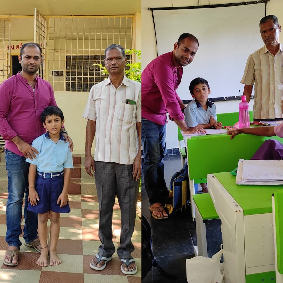  ఈ ముగ్గురు రోజూ ఉమ్మడి విశాఖపట్నం జిల్లా ప్రస్తుతం అనకాపల్లి జిల్లా ఏ. కోడూరులోని మండల ప్రాధమిక పాఠశాలకు వెళ్లి, వస్తుంటారు. ఇలా ముగ్గురు కలిసి ఎందుకు నిత్యం వెళ్లి వస్తున్నారో తెలుసా..? మల్లేశ్వరావు ఆ పాఠశాల హెడ్మాస్టర్, ప్రవీణ్ ఆ పాఠశాలలోనే టీచర్, అనిరుద్ద్ అదే పాఠశాలలో స్టూడెంట్.