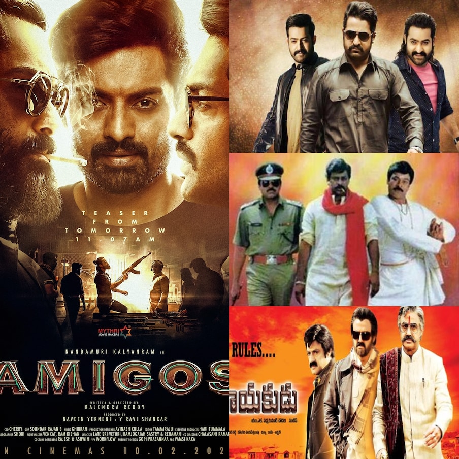  Triple Role Heroes | Triple Role Heroes | స్క్రీన్ మీద ఒక్క హీరోను చూస్తేనే ఖుషీ అయ్యే జనాలు..ఒకే రకంగా ఇద్దరు హీరోలను చూస్తే డబుల్ ఖుషీ అవుతారు. ఇక త్రిపుల్ రోల్ చేస్తే ఆ ఆనందాని అవధులు ఉండవు. ఈ రకంగా ఒకే సినిమాలో మూడు లేదా అంతకంటే ఎక్కువ పాత్రలు చేసి మెప్పించిన హీరోల్లో ఎన్టీఆర్, చిరంజీవి, బాలకృష్ణ కాకుండా చాలా మందే ఉన్నారు. తాజాగా ఈ లిస్టులో కళ్యాణ్ రామ్ చేరాడు. ఈయన హీరోగా నటించిన ‘అమిగోస్’ మూవీలో తొలిసారి మూడు పాత్రల్లో కనిపించనున్నారు. ఈయన కంటే త్రిపాత్రాభినయంలో మెప్పించిన హీరోలు ఎవరున్నారంటే.. (File/Photo)