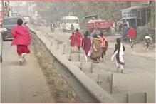 పరీక్షకు ముందు అమ్మాయిలకు 2 కిలో మీటర్ల పరుగు పందెం..వీడియో ఇదిగో..