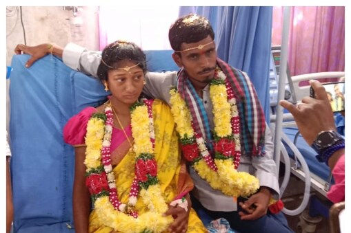 ఆసుపత్రిలో తాళి కట్టిన పెళ్లి