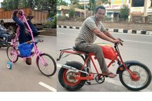 తలకిందులుగా తొక్కే సైకిల్‌ .. తయారు చేసిన మెకానిక్‌కు లిమ్కా బుక్ ఆఫ్ రికార్డ్‌