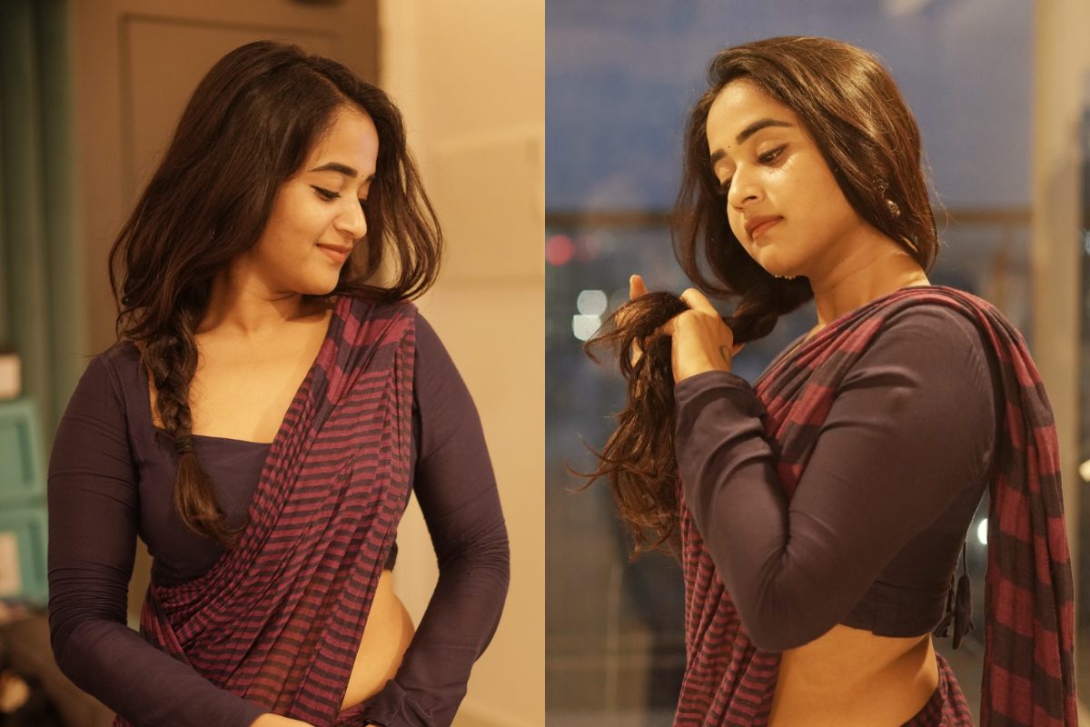 చీరలో కూడా సొగసులు చూపించడంలో తగ్గేదేలే.. ఫ్రంట్ అండ్ బ్యాక్ స్టిల్స్‌తో ఫోటోషూట్