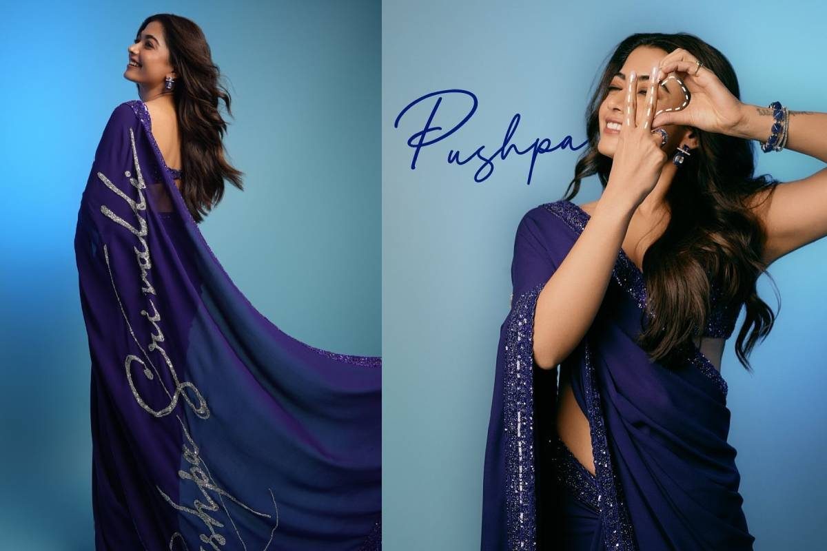 రష్మిక కట్టుకున్న చీరపైనే కుర్రాళ్ల చూపంతా.. సోషల్ మీడియాని షేక్ చేస్తున్న శ్రీవల్లి