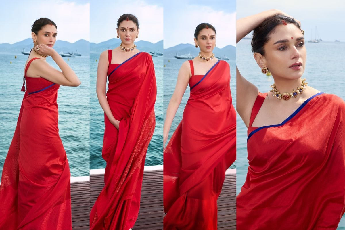 కేన్స్ ఫెస్టివల్‌లో చీరలో సింగారం ఒలకబోసిన యువరాణి.. అదితి ఫోటోలకు ఫ్యాన్స్, భర్త ఫిదా