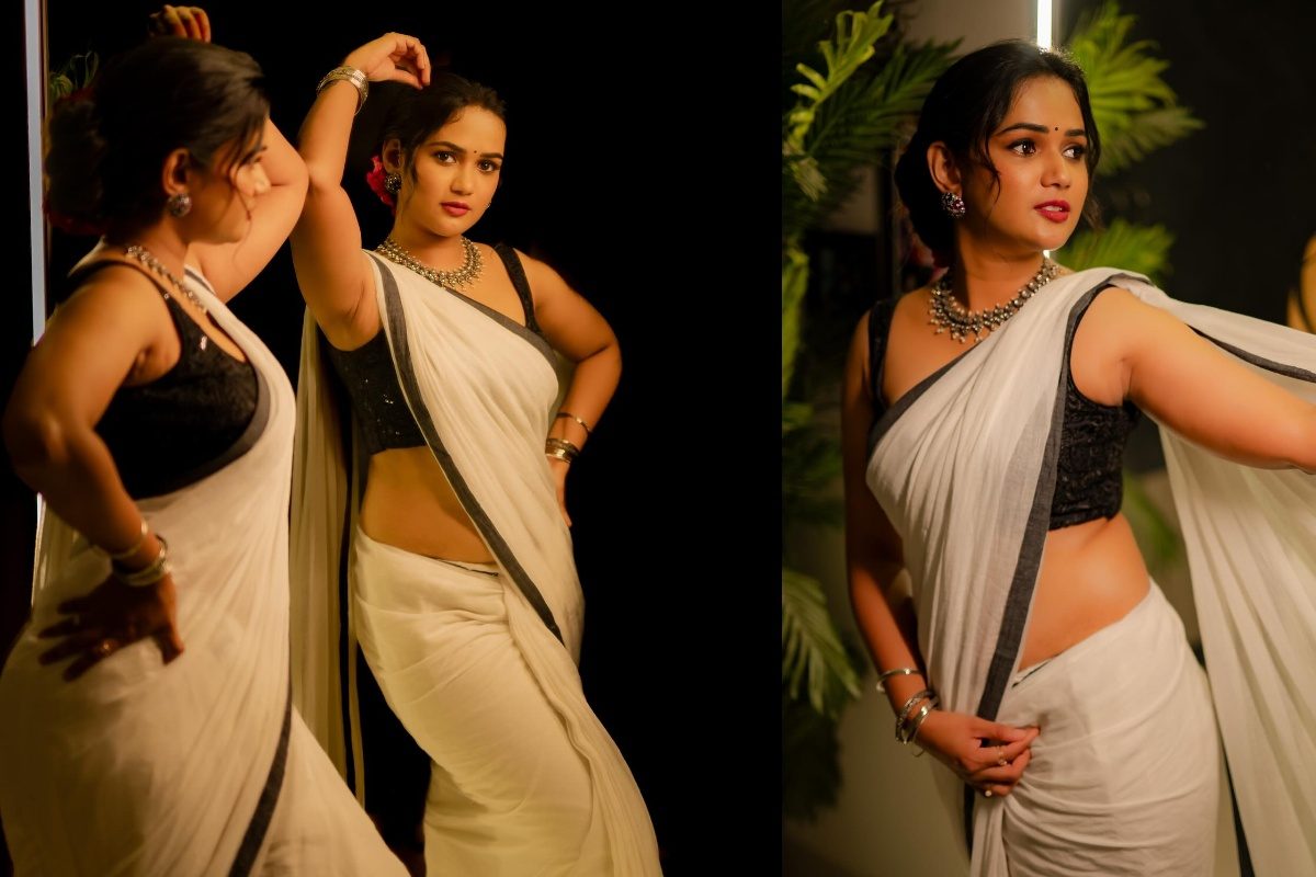 Ariyana: కిర్రాక్.. అరియానా! చీరకట్టులో రెచ్చిపోయి అందాల విందు