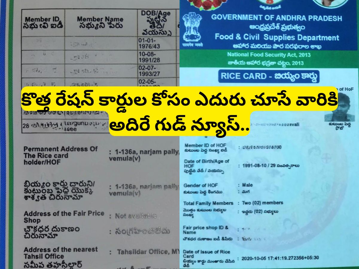 New Ration Cards News: కొత్త రేషన్ కార్డులకు దరఖాస్తు చేసుకున్న వారికి ...