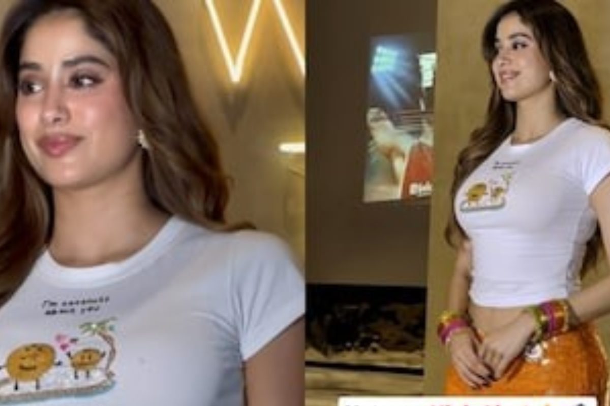 ఆరెంజ్ షార్ట్ స్కర్ట్‌లో జాన్వీ కపూర్.. హాట్ లుక్స్‌కి కుర్రాళ్లు ఫీదా..