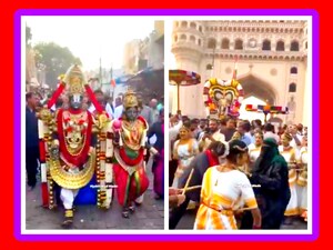 చార్మినార్ దగ్గర ఆసక్తికర దృశ్యం (Image credit - x - SajjanarVC)